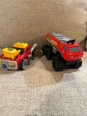 Red Rescue Monster Truck and Red Racer Toy Set